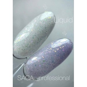 Моделюючий гель Saga Liquid Gel №24 (напівпрозорий бузковий дим із кольоровою слюдою) 15 мл. Photo 2